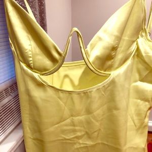 Women’s satin low cut sexy dress .